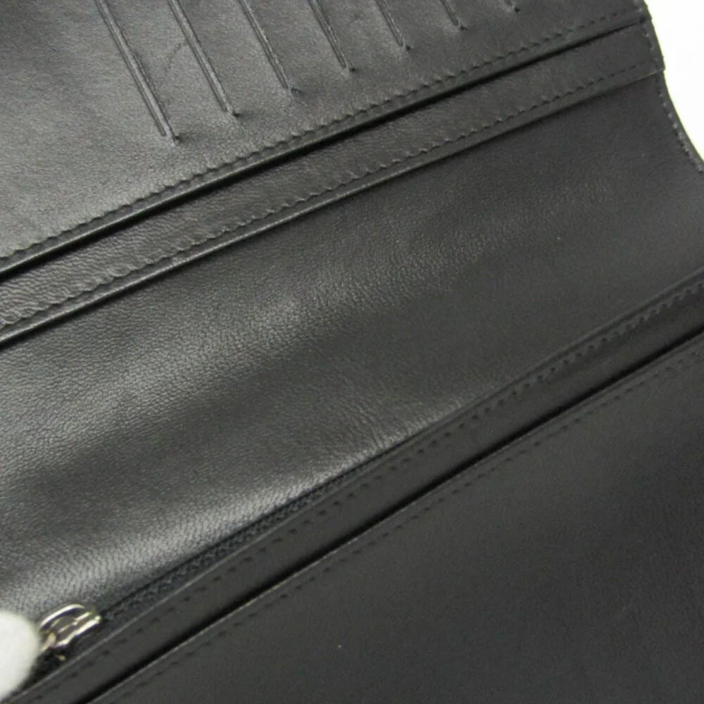 CHANEL black leather